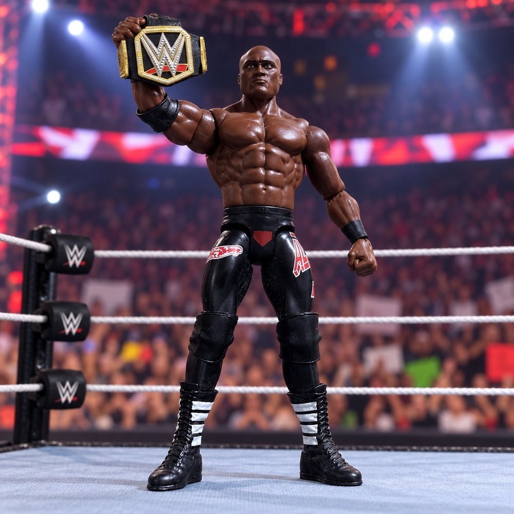WWE Bobby Lashley Action Figure with Championship Belt The Almighty Wrestling